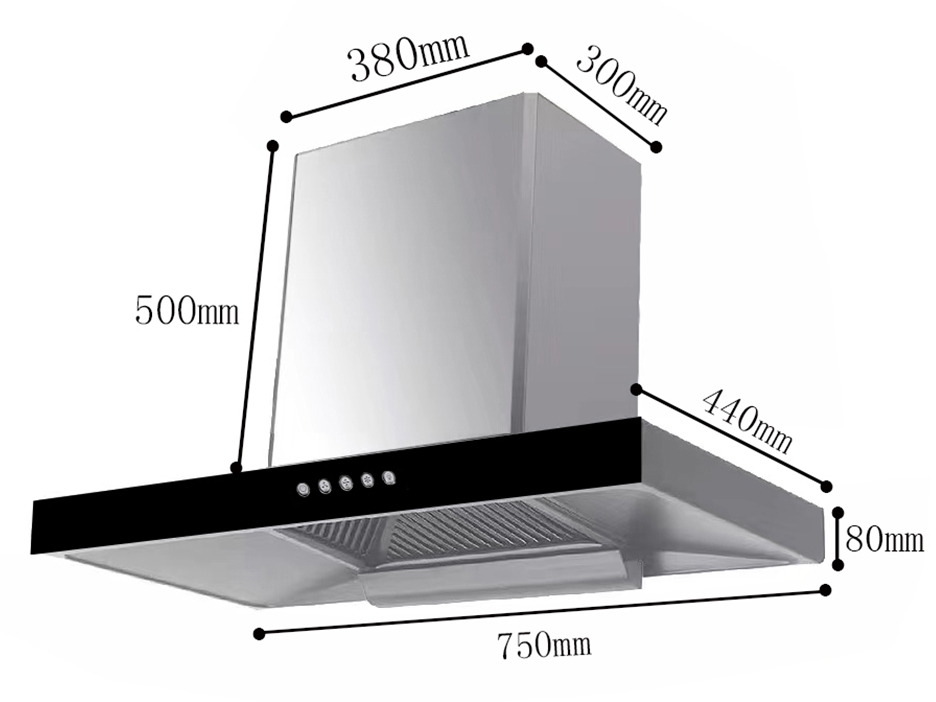 750mm欧式厨房T形吸油烟机