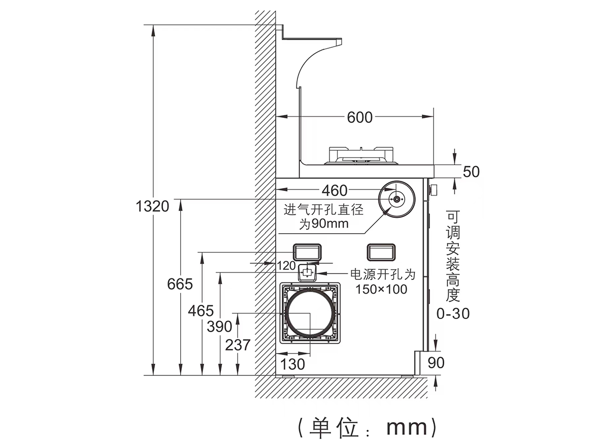 华太蒸烤一体式集成灶具900A7