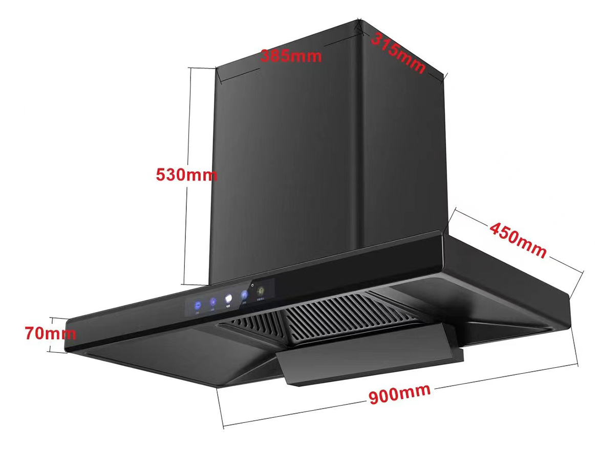 欧式T形顶吸式变频直吸式抽油烟机019H13